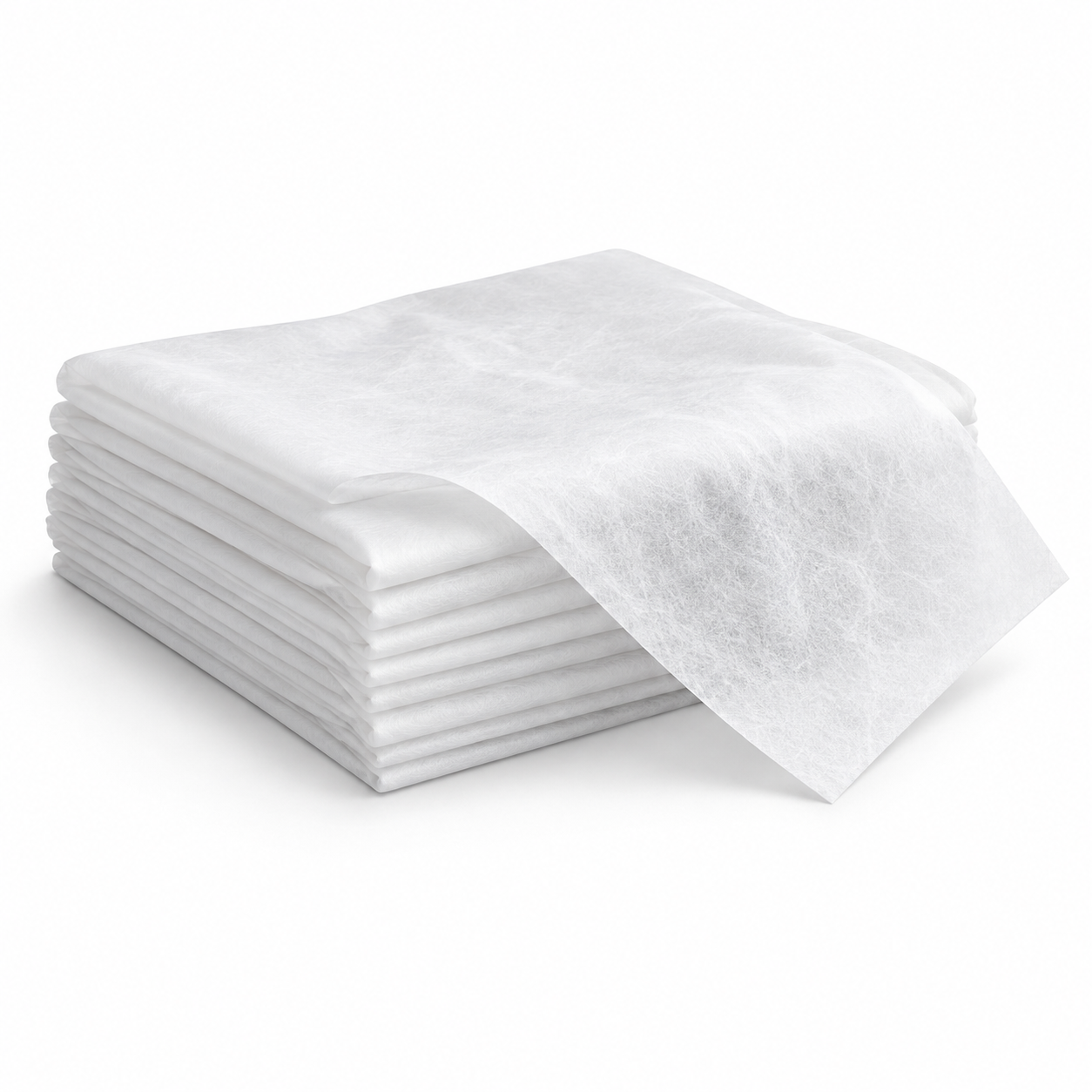 Illustrative white nonwoven disposable sheets